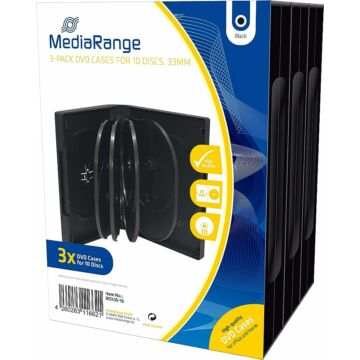 BOX35-10 DVD tok 33mm - 10 lemezes, fekete (3db)
