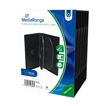 MediaRange DVD tok 6 lemezes 22 mm - fekete (5 db)