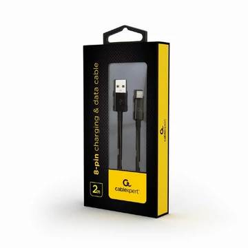 Gembird Lightning USB 2.0 kábel 2m - fekete