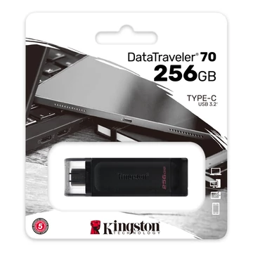 Kingston DataTraveler DT70 pendrive 256GB USB Type-C 3.2 Gen 1 - fekete