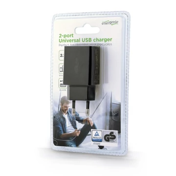 Gembird - Energenie hálozati USB töltő [2.1A] fekete