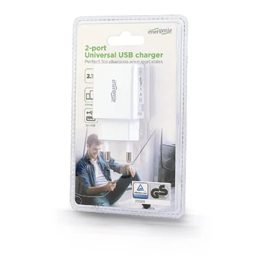 Gembird - Energenie hálozati USB töltő [2.1A] fehér