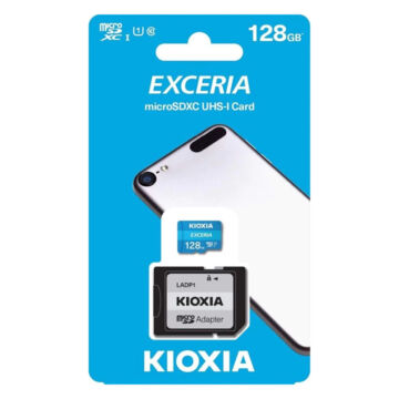 KIOXIA EXCERIA M203 MICRO SDXC + ADAPTER 128GB CL10 UHS-I U1 (100 MB/s olvasási sebesség)