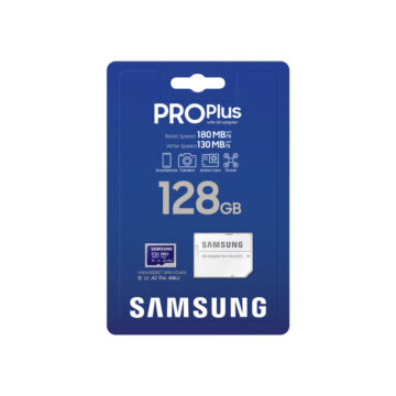 SAMSUNG PRO PLUS 128GB microSD + adapter CL10 UHS-I U3 (180 MB/s)