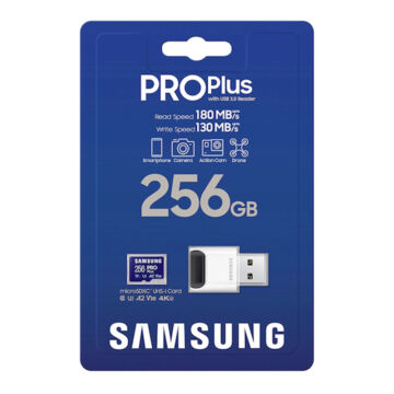 SAMSUNG PRO PLUS 256GB microSD + USB adapter CL10 UHS-I U3 (180/130 MB/s)