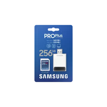 SAMSUNG PRO PLUS 256GB SDXC CL10 UHS-I U1 + USB adapter (160/120 MB/s)