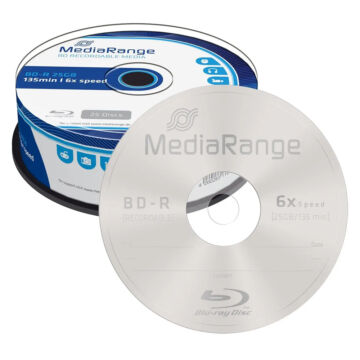 Mediarange BD-R 6X 25 gB Blu-Ray Lemez - Cake (25) - MR514