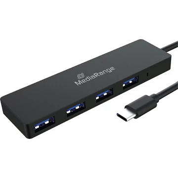 Mediarange 4 portos HUB [USB 3.0] Type C, 5Gbps