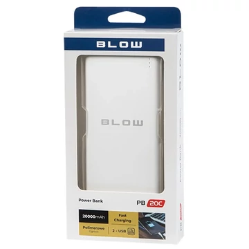 BLOW PB20C Power Bank [20.000 mAh] 2x USB Fehér
