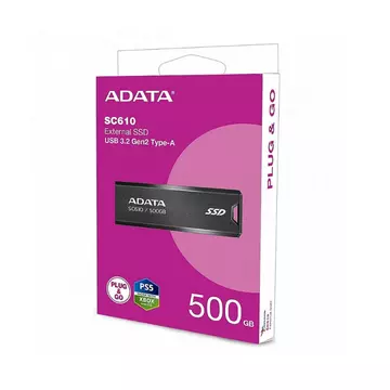 ADATA SC610 Külső SSD 500GB USB 3.2 gen 2 Fekete