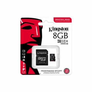 Kingston Industrial micro SDHC 8GB memóriakártya + adapter (100 MB/s)
