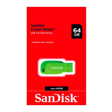 SANDISK CRUZER BLADE PENDRIVE 64GB USB 2.0 Zöld