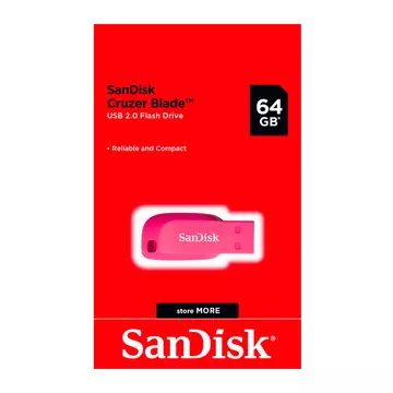 SANDISK CRUZER BLADE PENDRIVE 64GB USB 2.0 Pink