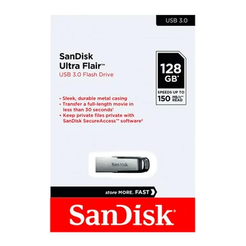 SanDisk Ultra Flair 128GB Pendrive USB 3.0 (SDCZ73-128G-G46) - SDCZ73_128G_G46