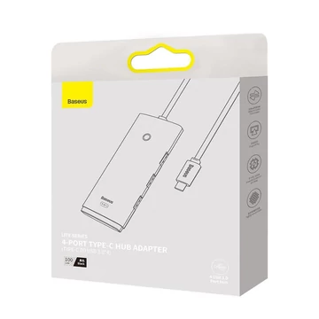 Baseus Lite Series Hub Type-C 4in1, 4x USB 3.0 + USB-C, 1m