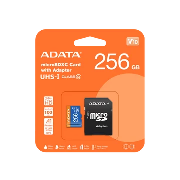 AUSDH256GUICL10A1-RA1 Adata Premier 256GB Micro SDHC Memóriakártya [100/25 Mbps]