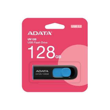 ADATA UV128 pendrive 128GB USB 3.2 visszahúzható csatlakozóval - fekete-kék