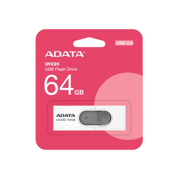 ADATA UV220 PENDRIVE 64GB USB 2.0 Fehér-Szürke  AUV220_64G_RWHGY