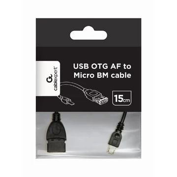 Gembird OTG kábel USB Micro-B - USB-A 15cm - fekete