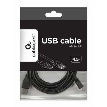 Gembird USB 2.0 hosszabbító kábel 4,5m - fekete