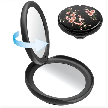 PopSockets PopTop Gen.2 telefontartó tükörrel Pink Blossom - fekete
