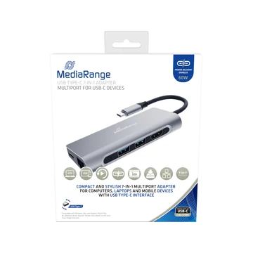 Mediarange 7 portos HUB [USB 3.0] Type C, 5Gbps