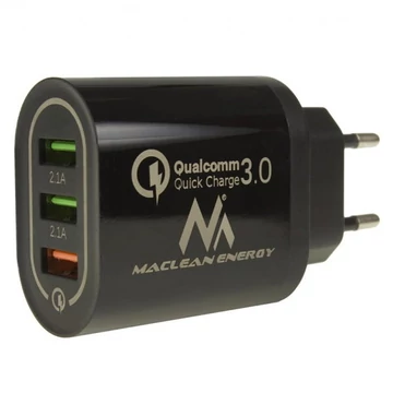 Maclean MCE479W hálózati töltő 3xUSB QC3.0 30W fekete