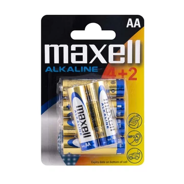 Maxell alkáli AA elem LR06 1,5V - 6 darab