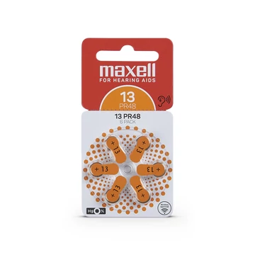 Maxell Zinc Air PR48 (13) 1.45V Hallókészülék gombelem [6 db/csomag]