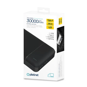 Platinet Power Bank 10W 30000mAh - fekete