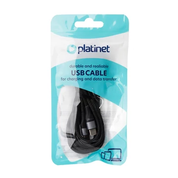 Platinet Type-C Type-C fonott kábel 2.1A 42W 2m 480 Mbps - fekete