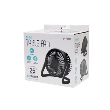 Platinet PTF322 mini asztali ventilátor USB csatlakozással - fekete