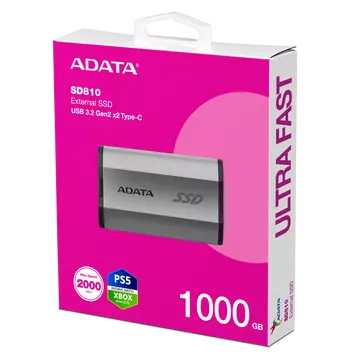 ADATA SD810 Külső SSD 1 TB USB 3.2 gen 2 Ezüst (2000/2000 MB/s)