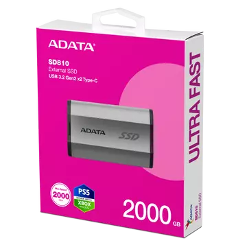 ADATA SD810 Külső SSD 2TB USB 3.2 gen 2 Ezüst (2000/2000 MB/s)