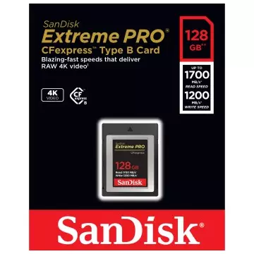 SanDisk Compact Flash Extreme PRO CF express 128GB, Type B (1500/800 MB/s)