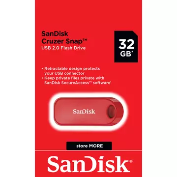 SANDISK CRUZER SNAP PENDRIVE 32GB USB 2.0 Piros