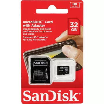 32 GB SanDisk Micro Secure Digital (SDHC) Memóriakártya Class 4+1 Adapter SDSDQB-032G-B35 - SDSDQB_032G_B35