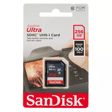 SanDisk Ultra 256GB SDHC Memóriakártya UHS-I Class 10 (100 MB/s)