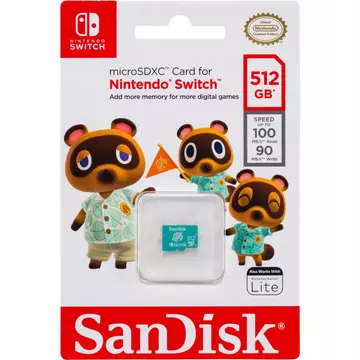 SanDisk microSDXC 512GB A1 C10 V30 UHS-1 U4 Nintendo switch memóriakártya