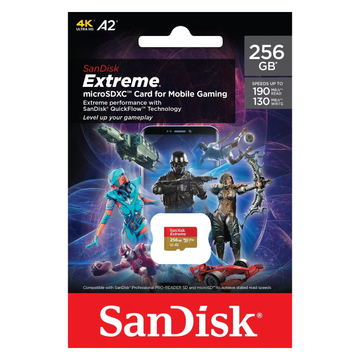 Sandisk Extreme Mobile Gaming 256GB micro SDXC A2 C10 V30 UHS-I U3 (190/130 MB/s)