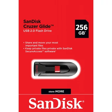 SanDisk Cruzer Glide 256GB pendrive USB 2.0 - fekete (SDCZ60-256G-B35)
