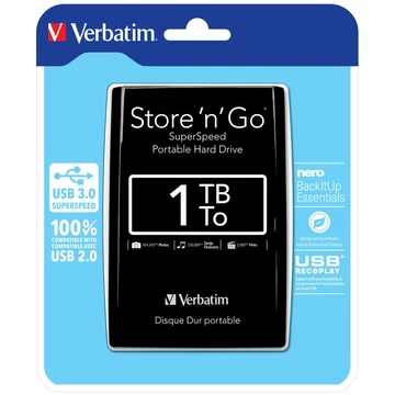 Verbatim Store N Go külső merevlemez 1TB 2,5