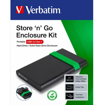 Verbatim Store 'N' Go 2.5' külső merevlemez ház USB 3.2 Gen1 Fekete