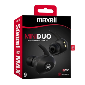 348481 Maxell TWS Mini Duo Earbuds Bluetooth Fülhallgató Fekete