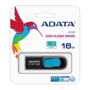 Adata UV128 16GB Pendrive USB 3.0 - Fekete-Kék (AUV128-16G-RBE) - AUV128_16G_RBE