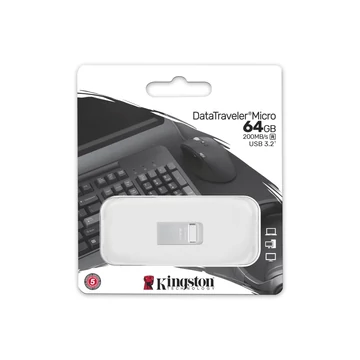 Kingston DataTraveler Micro pendrive 64GB USB3.2 200MB/s - ezüst