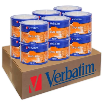 Verbatim DVD-R 16X lemez 4,7 GB 120 perc - 50 db shrink csomagolás