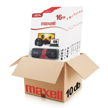 Maxell FLIX 16GB pendrive [USB 2.0] Fekete-Piros 10db-os CSOMAG!