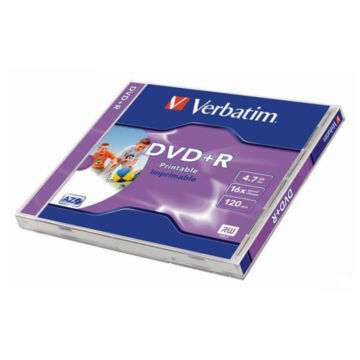 43508 VERBATIM DVD+R Nyomtatható Lemez 16X 4,7GB Normál tokban 1db