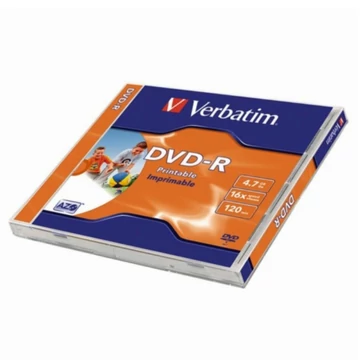 Verbatim DVD-R nyomtatható lemez 16X 4,7GB normál tokban 1db